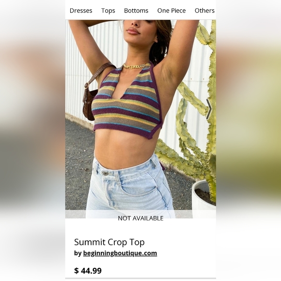 Beginning Boutique Summit Crop Top Size M US 6 / UA 10 - Picture 2 of 11